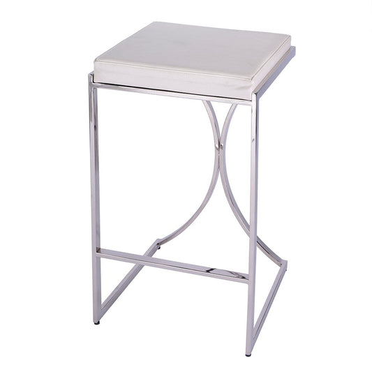 Butler Specialty Company - Natalya 31 in. Seat Height Faux Leather and Metal Backless Bar Stool, White - 5784220 View 1