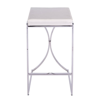 Butler Specialty Company - Natalya 31 in. Seat Height Faux Leather and Metal Backless Bar Stool, White - 5784220 View 2