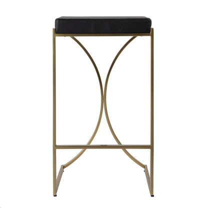 Butler Specialty Company - Natalya 31 in. Seat Height Faux Leather & Metal Backless Bar Stool, Black - 5784034