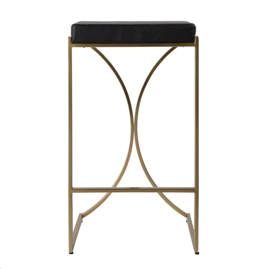 Butler Specialty Company - Natalya 31 in. Seat Height Faux Leather & Metal Backless Bar Stool, Black - 5784034