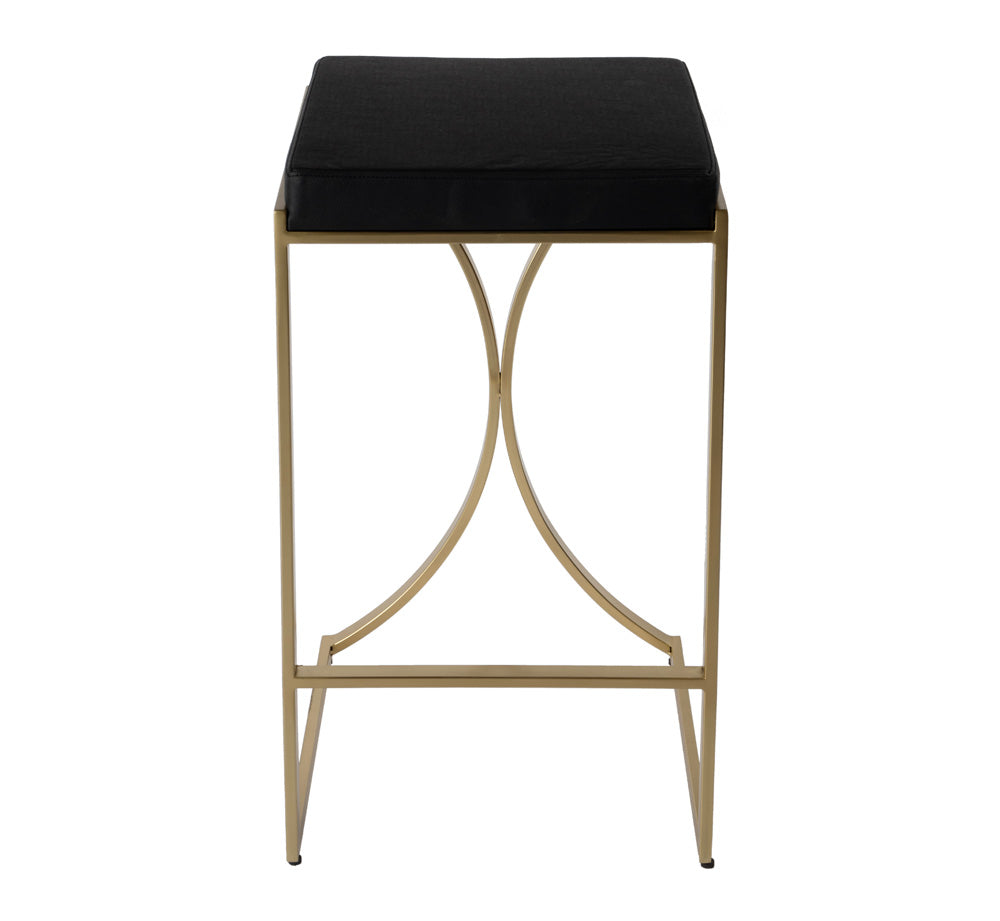 Butler Specialty Company - Natalya 31 in. Seat Height Faux Leather & Metal Backless Bar Stool, Black - 5784034