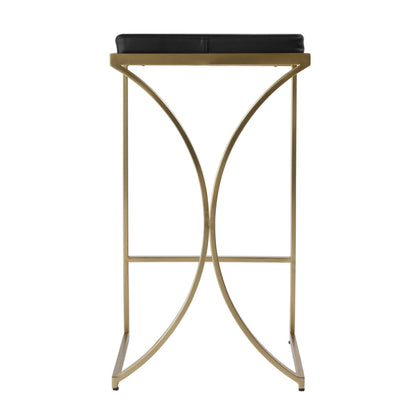 Butler Specialty Company - Natalya 31 in. Seat Height Faux Leather & Metal Backless Bar Stool, Black - 5784034