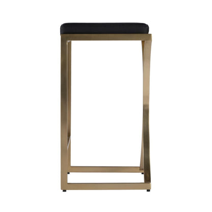 Butler Specialty Company - Natalya 24 in. Seat Height Faux Leather & Metal Backless Counter Height Stool with Footrest, Black - 4463034