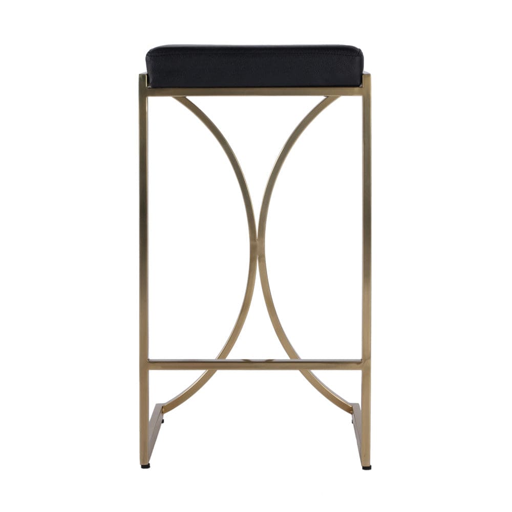 Butler Specialty Company - Natalya 24 in. Seat Height Faux Leather & Metal Backless Counter Height Stool with Footrest, Black - 4463034