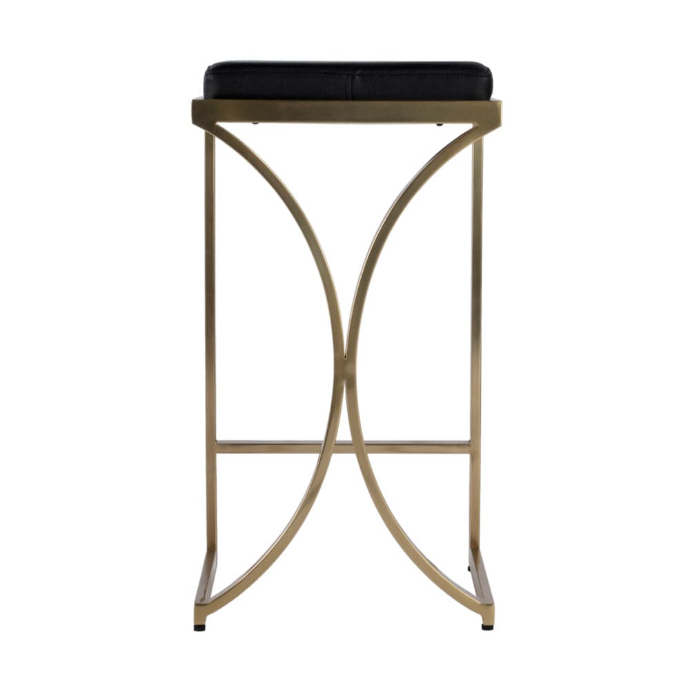 Butler Specialty Company - Natalya 24 in. Seat Height Faux Leather & Metal Backless Counter Height Stool with Footrest, Black - 4463034