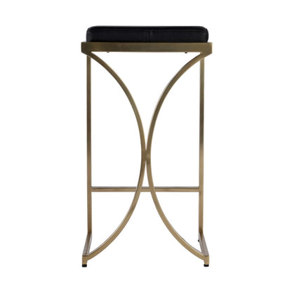 Butler Specialty Company - Natalya 24 in. Seat Height Faux Leather & Metal Backless Counter Height Stool with Footrest, Black - 4463034