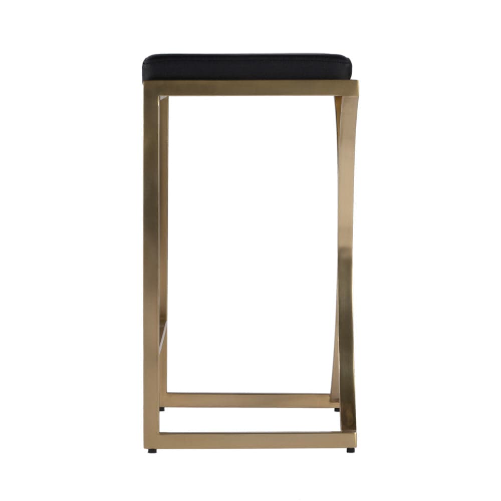 Butler Specialty Company - Natalya 24 in. Seat Height Faux Leather & Metal Backless Counter Height Stool with Footrest, Black - 4463034