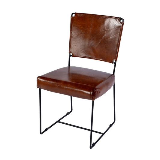 Butler Specialty Company - Nevin 19 in. Seat Height Leather and Iron Dining Side Chair, Brown - 5878344 View 1