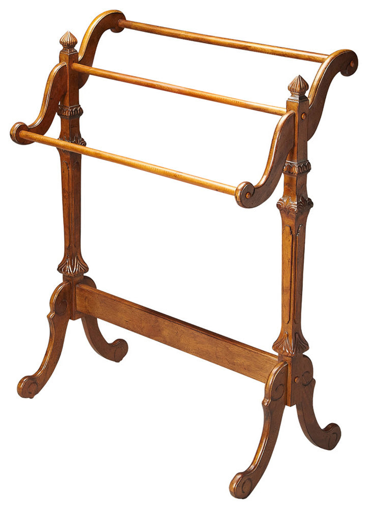 Butler Specialty Company - Newhouse 37.25 in. H x 29.25 in. W Rectangular Wood Blanket Stand, Medium Brown - 1910001