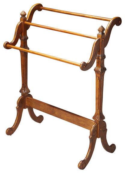 Butler Specialty Company - Newhouse 37.25 in. H x 29.25 in. W Rectangular Wood Blanket Stand, Medium Brown - 1910001
