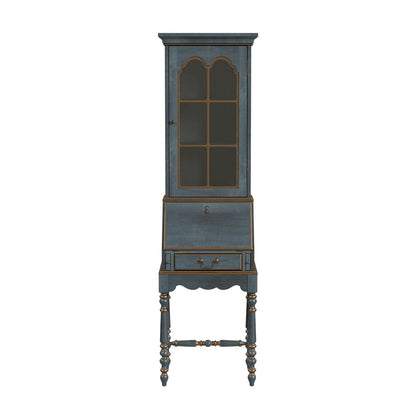 Butler Specialty Company - Newlark 20 in. W Rectangular Wood and Glass Traditional 2 Drawer 1 Door Secretary, Pastel Blue - 4364483 view 2