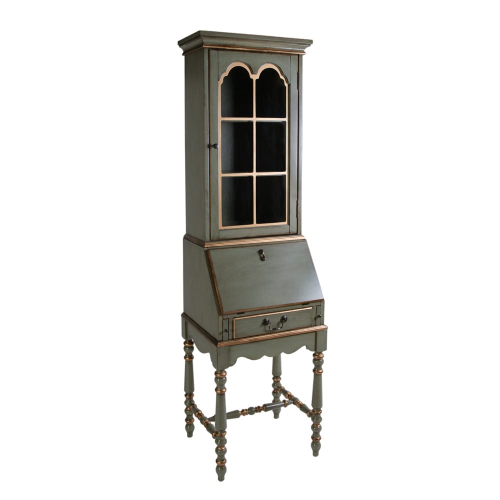 Butler Specialty Company - Newlark 20 in. W Rectangular Wood and Glass Traditional 2 Drawer 1 Door Secretary, Pastel Green - 4364482 view 1