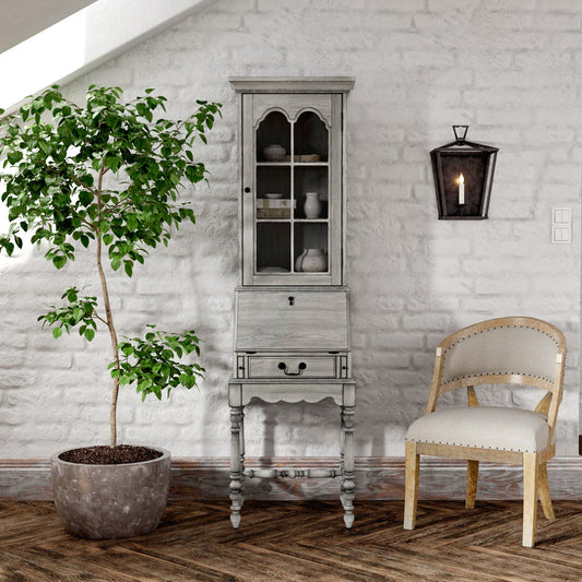 Butler Specialty Company - Newlark 74 in. H x 20 in. W Wood Secretary with Closed Door Storage, Gray - 4364418