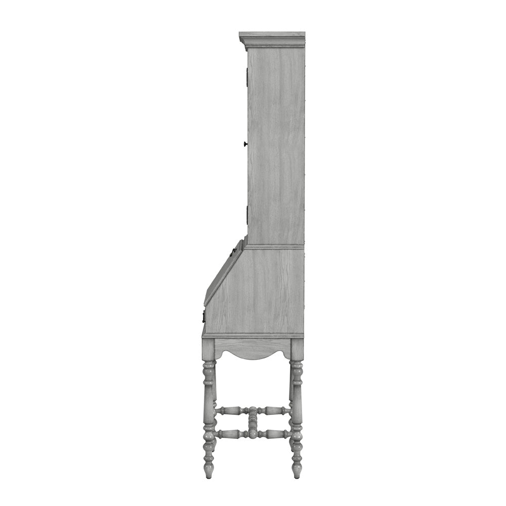 Butler Specialty Company - Newlark 74 in. H x 20 in. W Wood Secretary with Closed Door Storage, Gray - 4364418