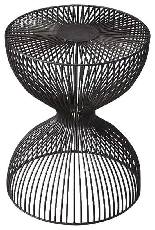 Butler Specialty Company - Nicholas 14 in. W Round Specialty Shaped Metal Side Table, Black - 3318025