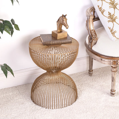 Butler Specialty Company - Nicholas 14 in. W Round Specialty Shaped Metal Side Table, Gold - 3318402
