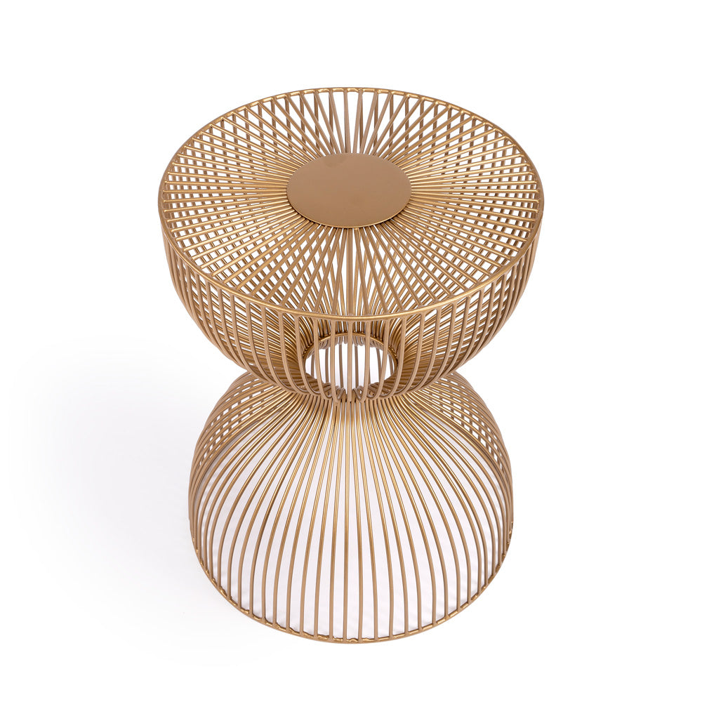 Butler Specialty Company - Nicholas 14 in. W Round Specialty Shaped Metal Side Table, Gold - 3318402