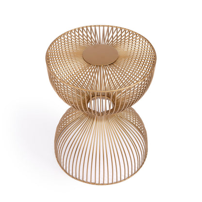 Butler Specialty Company - Nicholas 14 in. W Round Specialty Shaped Metal Side Table, Gold - 3318402