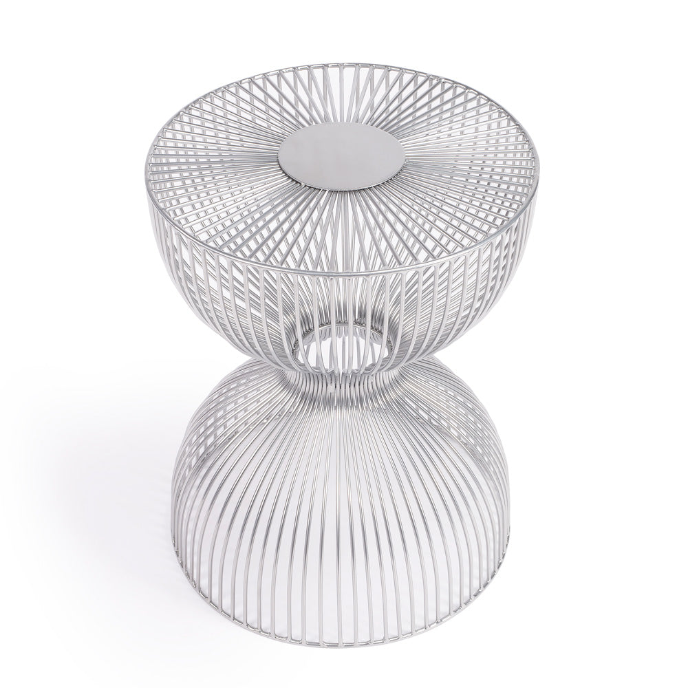 Butler Specialty Company - Nicholas 14 in. W Round Specialty Shaped Metal Side Table, Silver - 3318220
