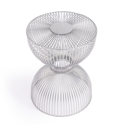 Butler Specialty Company - Nicholas 14 in. W Round Specialty Shaped Metal Side Table, Silver - 3318220