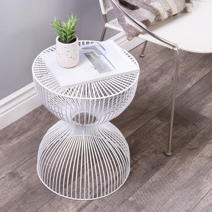 Butler Specialty Company - Nicholas 14 in. W Round Specialty Shaped Metal Side Table, White - 3318288