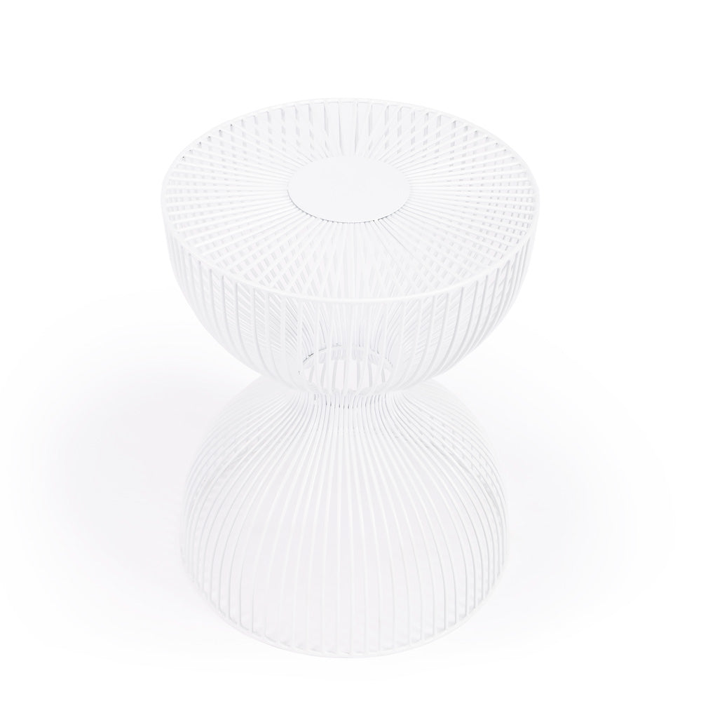 Butler Specialty Company - Nicholas 14 in. W Round Specialty Shaped Metal Side Table, White - 3318288