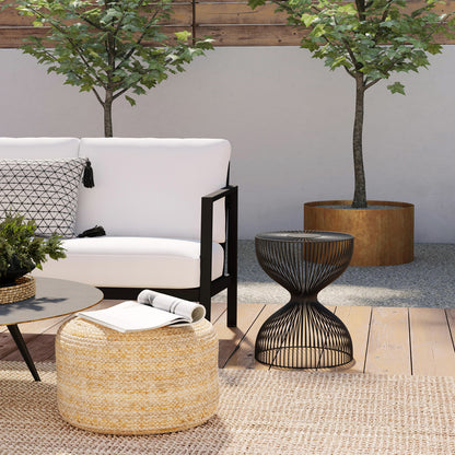 Butler Specialty Company - Nicola Outdoor 14 in. W Round Specialty Shaped Metal Side Table, Black - 3318437