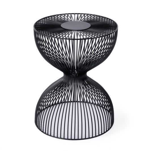 Butler Specialty Company - Nicola Outdoor 14 in. W Round Specialty Shaped Metal Side Table, Black - 3318437