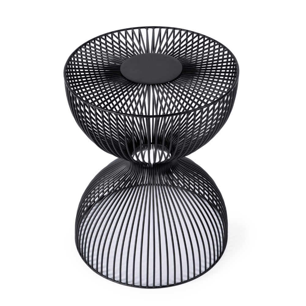 Butler Specialty Company - Nicola Outdoor 14 in. W Round Specialty Shaped Metal Side Table, Black - 3318437