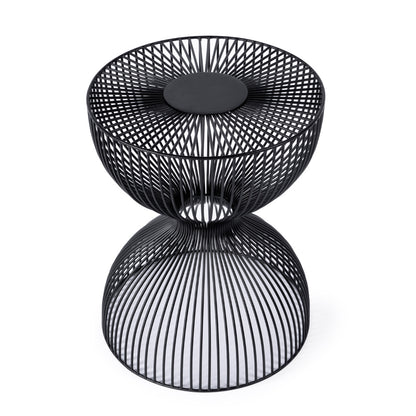 Butler Specialty Company - Nicola Outdoor 14 in. W Round Specialty Shaped Metal Side Table, Black - 3318437