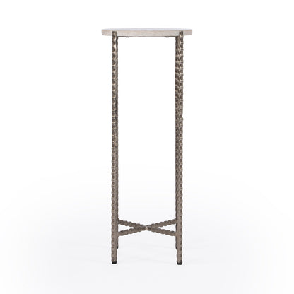 Butler Specialty Company - Nigella Marble and Silver Cross Legs Side Table, Multi-Color - 5612425