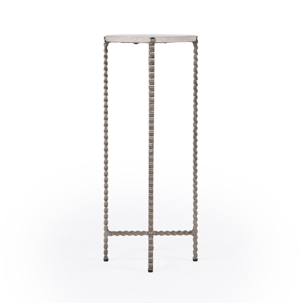 Butler Specialty Company - Nigella Marble and Silver Cross Legs Side Table, Multi-Color - 5612425