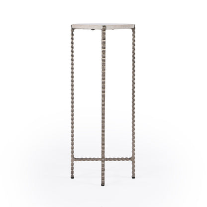 Butler Specialty Company - Nigella Marble and Silver Cross Legs Side Table, Multi-Color - 5612425