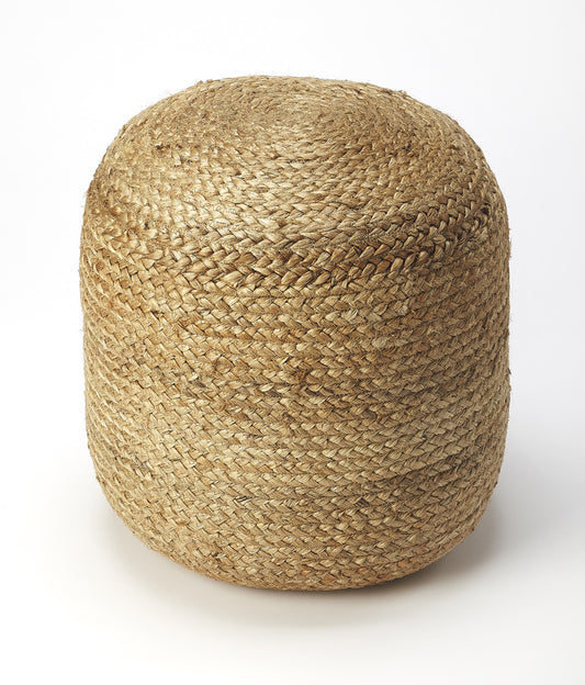 Butler Specialty Company - Noosa Jute 16"W Pouffe, Light Brown - 5291140