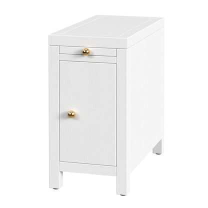 Butler Specialty Company - Nora 12 in. W Rectangular Wood 1 Door Narrow End Table w Pull-Out Tray, White - 5940477 view 1