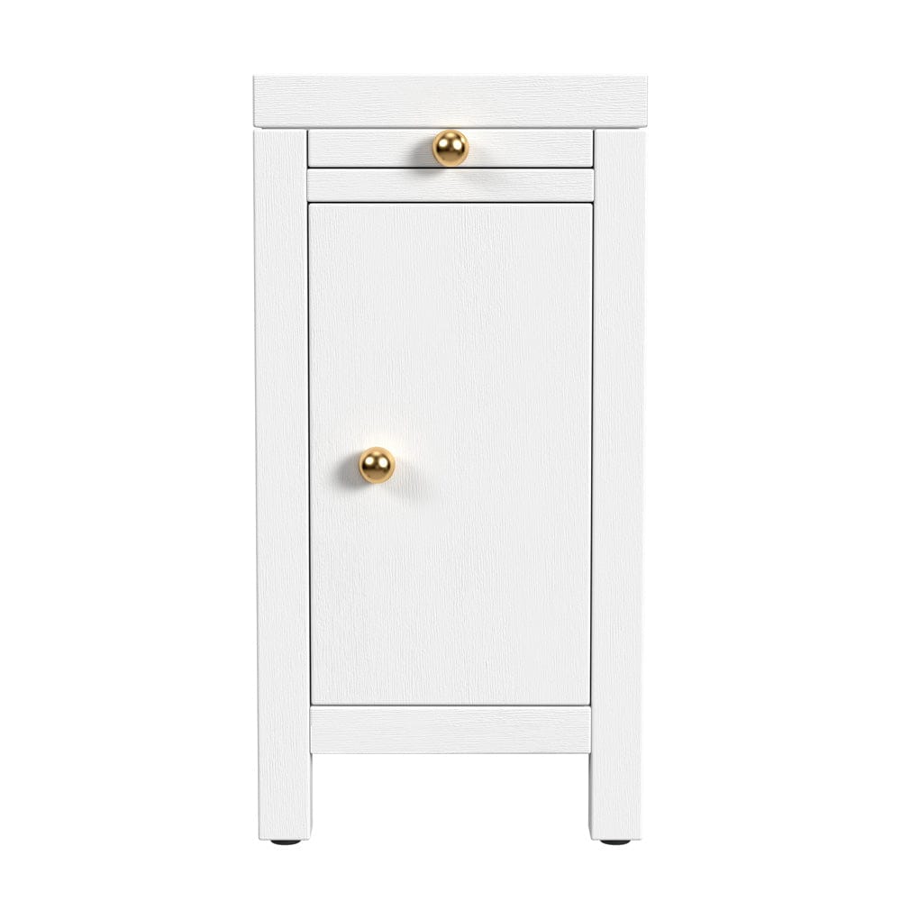Butler Specialty Company - Nora 12 in. W Rectangular Wood 1 Door Narrow End Table w Pull-Out Tray, White - 5940477 view 3
