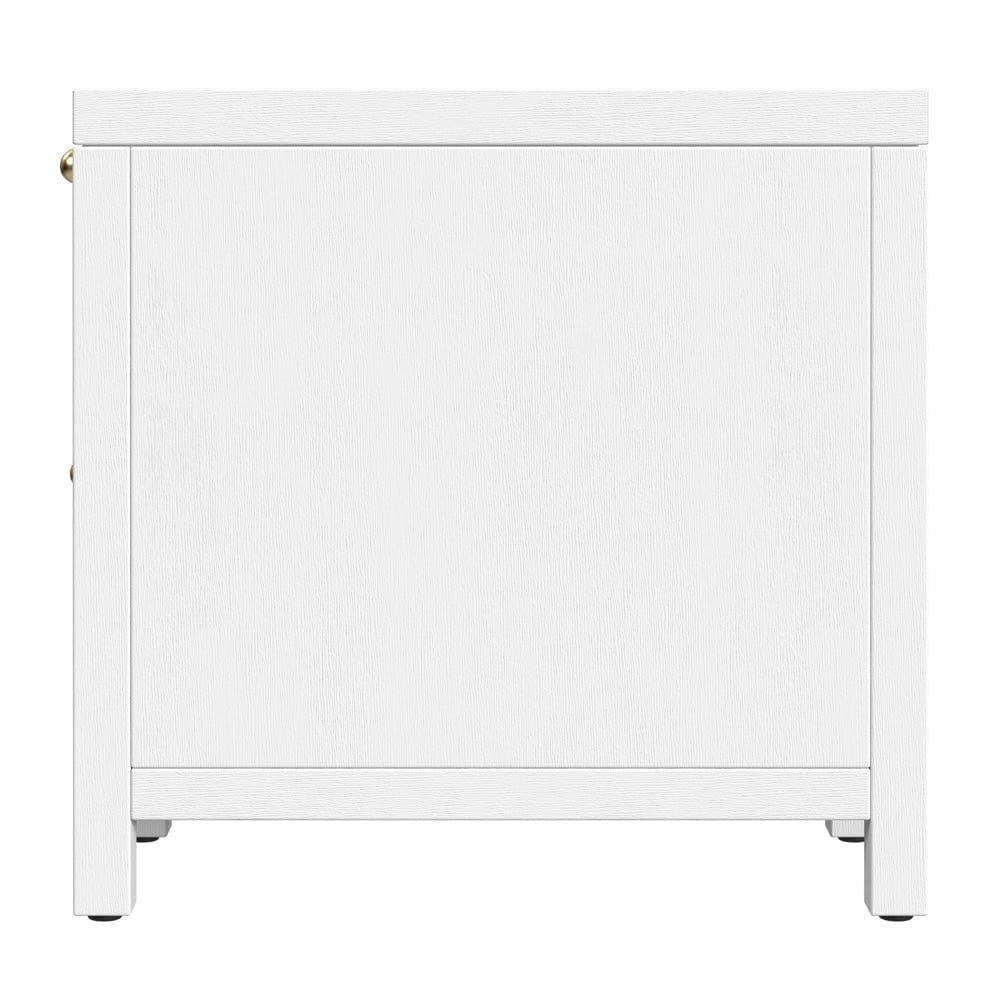 Butler Specialty Company - Nora 12 in. W Rectangular Wood 1 Door Narrow End Table w Pull-Out Tray, White - 5940477 view 4