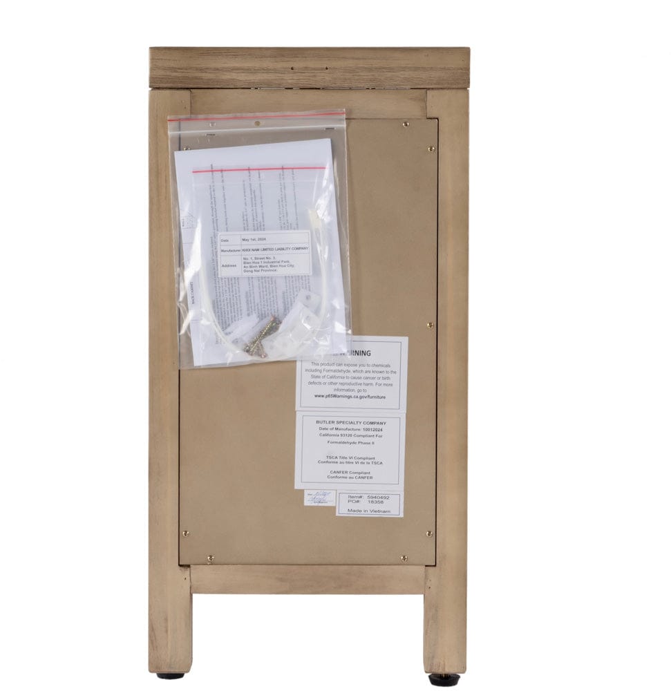 Butler Specialty Company Nora 12 in. W Wood 1 Door End Table with Pull-Out Tray  - Light Brown - 5940492 view 5