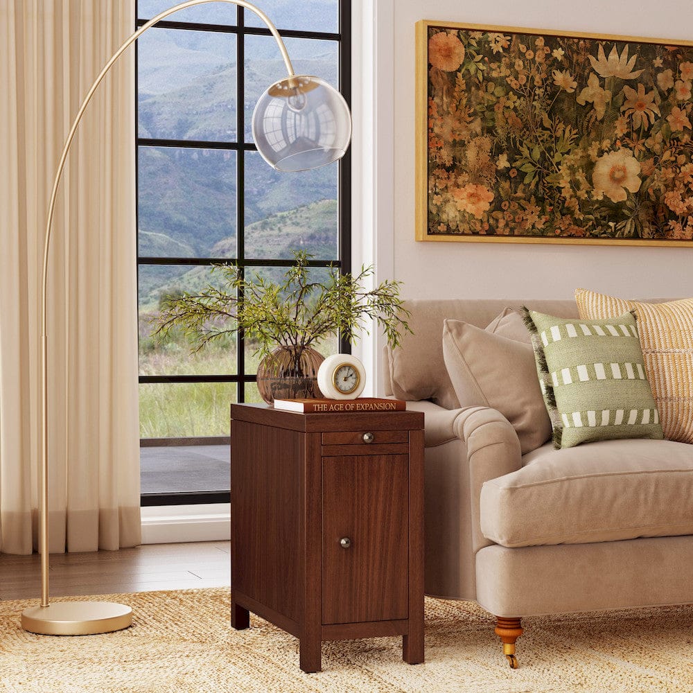 Butler Specialty Company - Nora 12 in. W Wood 1 Door End Table with Pull-Out Tray - Medium Brown - 5940489 view 9