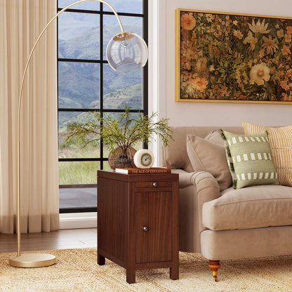 Butler Specialty Company - Nora 12 in. W Wood 1 Door End Table with Pull-Out Tray - Medium Brown - 5940489 view 9