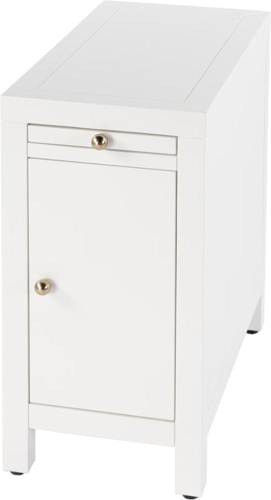 Butler Specialty Company Nora 12 in. W Wood 1 Door End Table with Pull-Out Tray  - White - 5940304 view 1