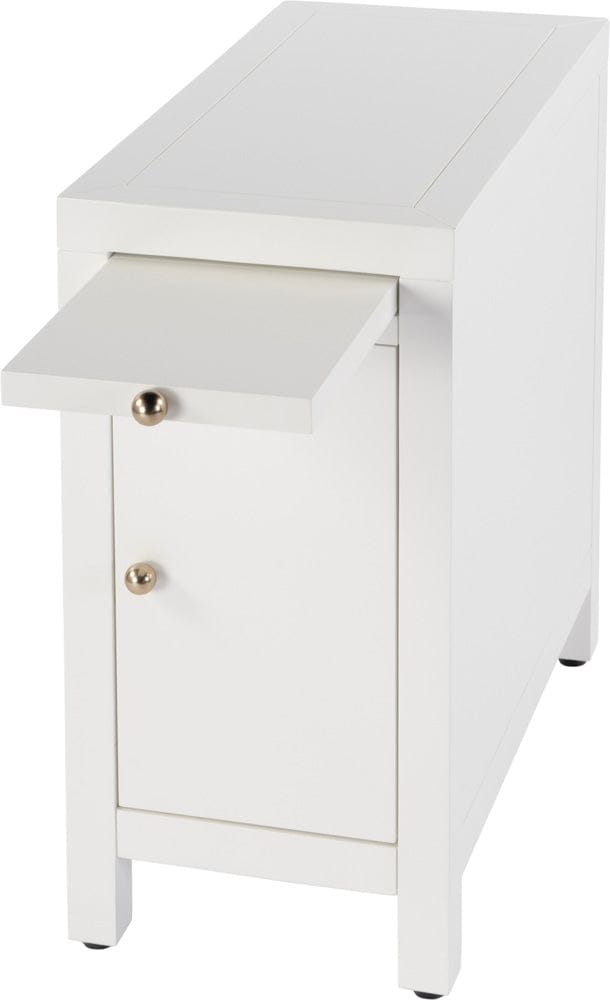 Butler Specialty Company Nora 12 in. W Wood 1 Door End Table with Pull-Out Tray  - White - 5940304 view 4