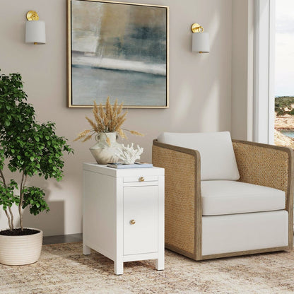 Butler Specialty Company Nora 12 in. W Wood 1 Door End Table with Pull-Out Tray  - White - 5940304 view 7