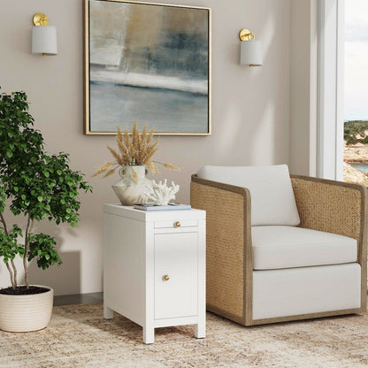 Butler Specialty Company - Nora 12 in. W Wood 1 Door End Table with Pull-Out Tray - White - 5940304 view 8