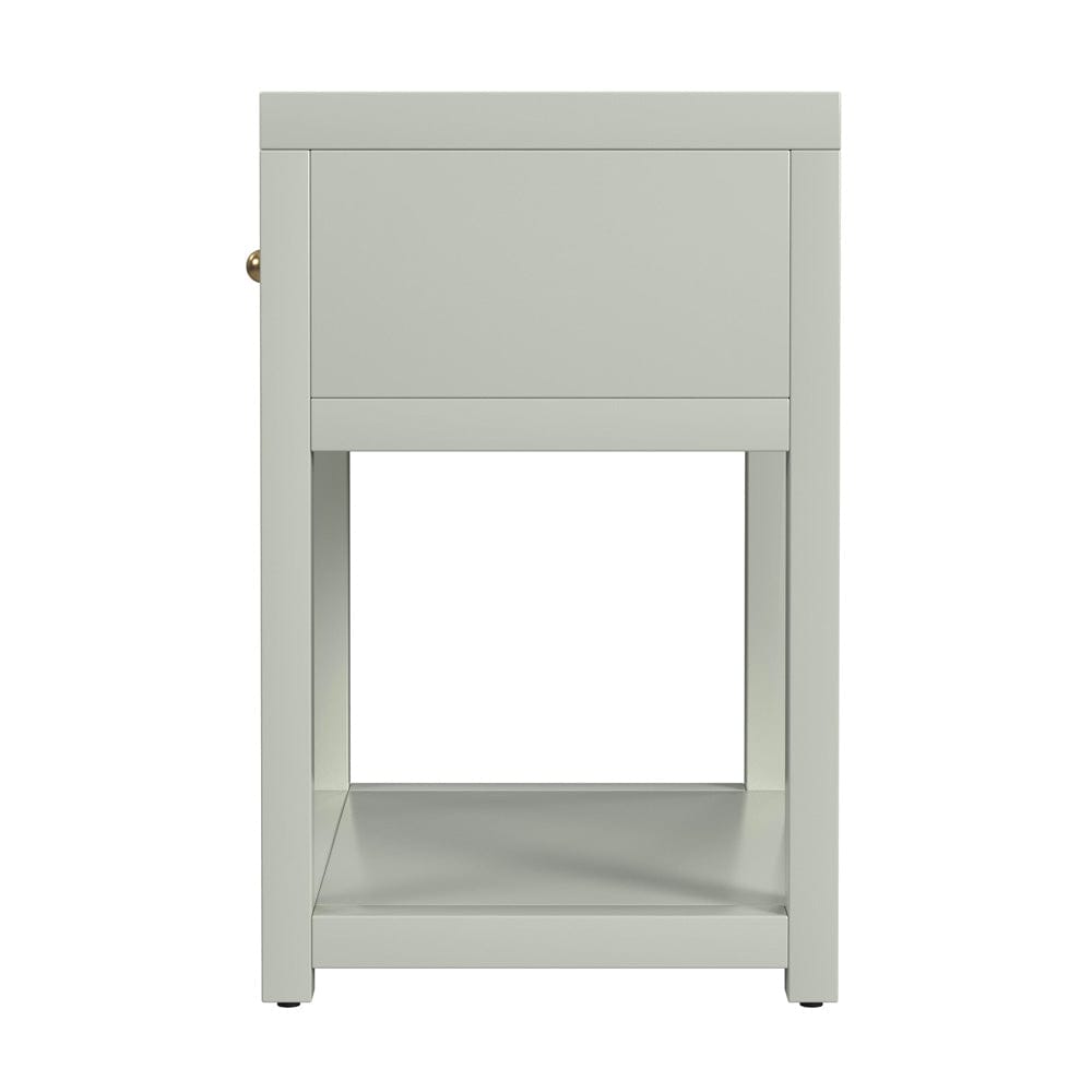 Butler Specialty Company - Nora 21 in. W Rectangular Wood 1 Drawer Small Nightstand w Lower Open Shelf, Sage Green - 5945480 view 3