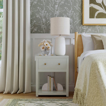 Butler Specialty Company - Nora 21 in. W Rectangular Wood 1 Drawer Small Nightstand w Lower Open Shelf, Sage Green - 5945480 view 4