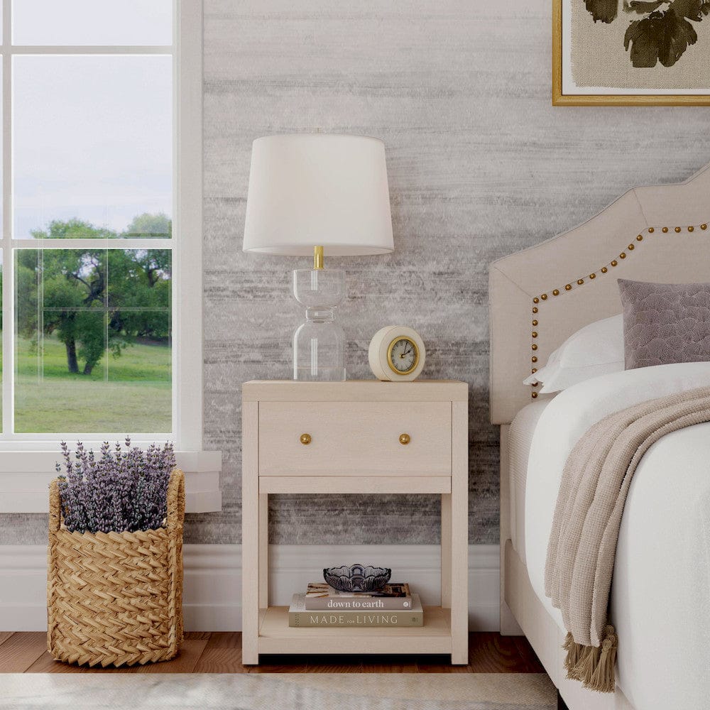 Butler Specialty Company - Nora 21 in. W Rectangular Wood 1 Drawer Small Nightstand w Lower Open Shelf, Taupe - 5945450 view 3