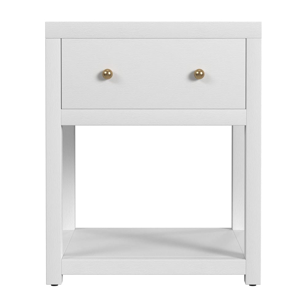 Butler Specialty Company - Nora 21 in. W Rectangular Wood 1 Drawer Small Nightstand w Lower Open Shelf, White - 5945477 view 3