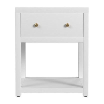 Butler Specialty Company - Nora 21 in. W Rectangular Wood 1 Drawer Small Nightstand w Lower Open Shelf, White - 5945477 view 3