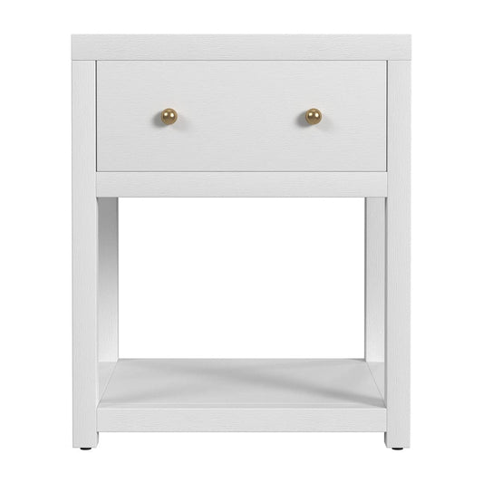 Butler Specialty Company - Nora 21 in. W Rectangular Wood 1 Drawer Small Nightstand w Lower Open Shelf, White - 5945477 view 3